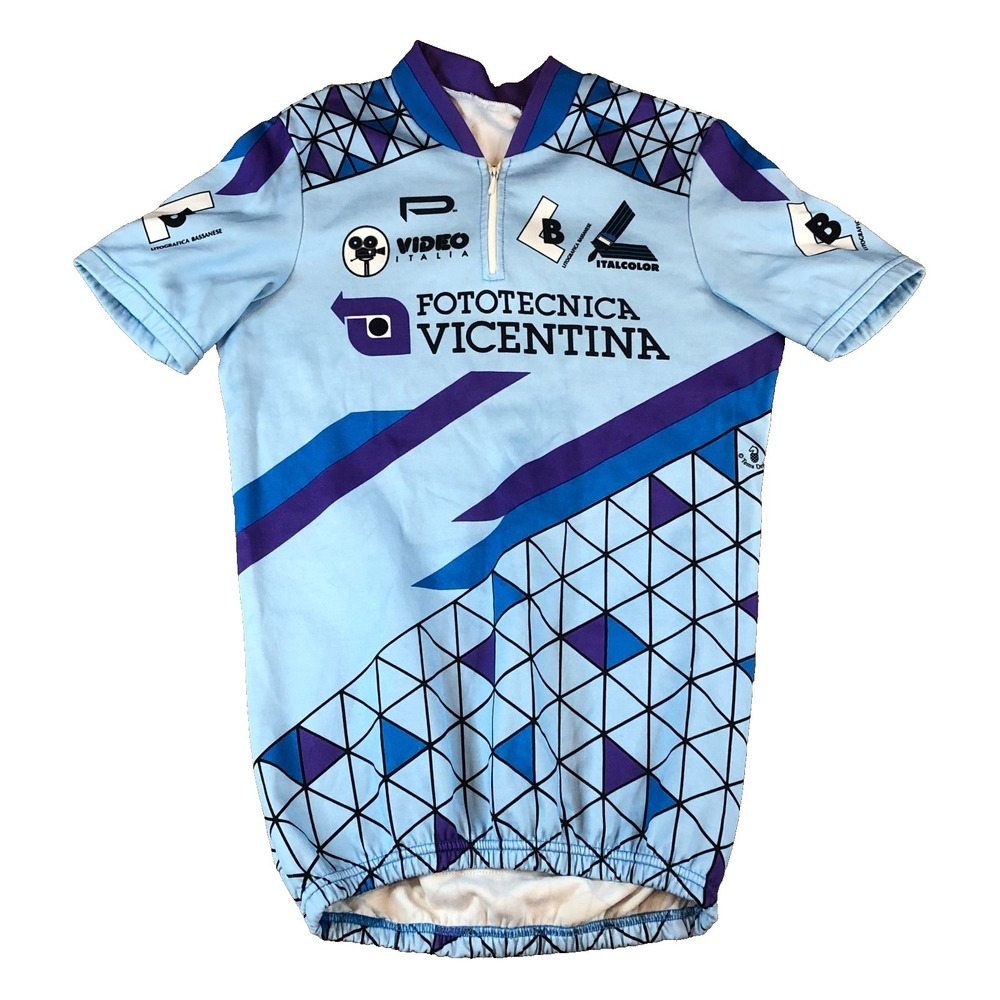 Fototecnica Vicentina Italian Quarter Zip Cycling Jersey Bike Shirt Geometric
